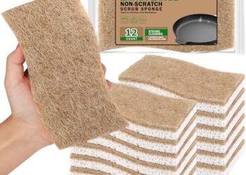 AIDEA XL Sponges Kitchen, 12Count, Non-Scratch Dish Sponges, Large Natural Sponge for Non Stick Cookware, Cellulose Cleaning Sponge for Dishes, Bathroom, Household